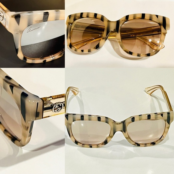 GUCCI SUNGLASSESâVERY GOOD CONDITIONâPINKISH TORTOISE SHEET COLORâSUPER NICE âď¸ - Picture 7 of 15